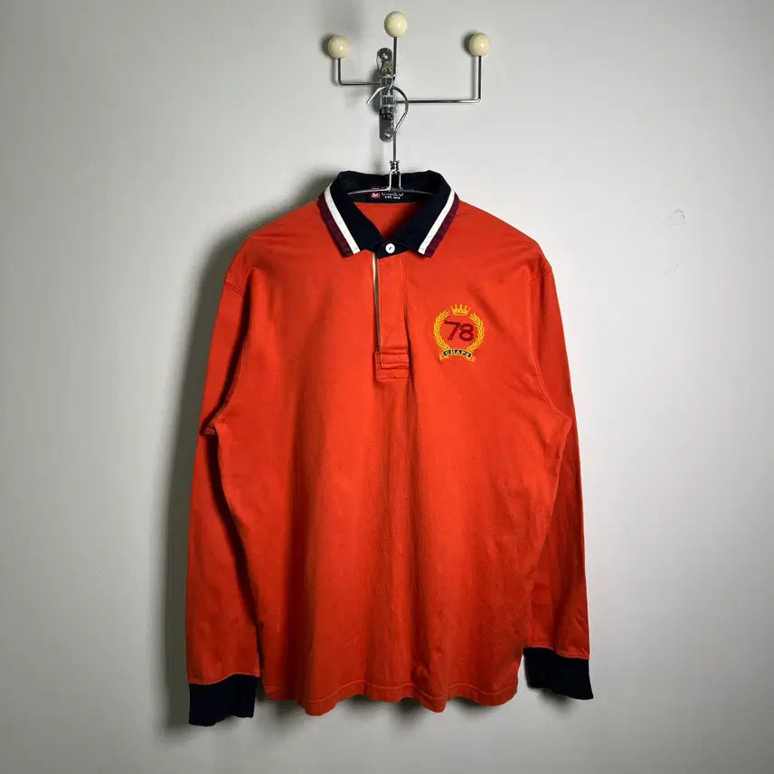 [SOLD OUT] CHAPS 챕스 랄프로렌 빈티지 크레스트 로고 롱슬리브 럭비 티셔츠 L