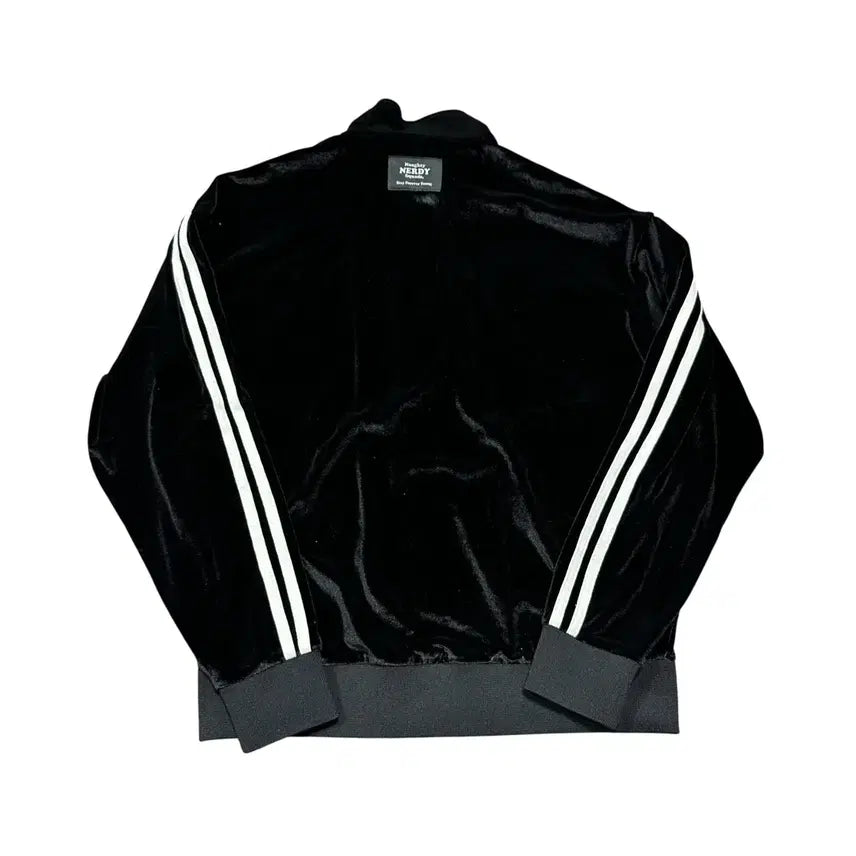 [BUNJANG] Nerdy Velvet Black Track Top Jersey M / (바배) 널디 벨벳 블랙 트랙탑 져지