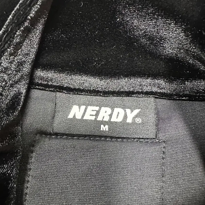 [BUNJANG] Nerdy Velvet Black Track Top Jersey M / (바배) 널디 벨벳 블랙 트랙탑 져지