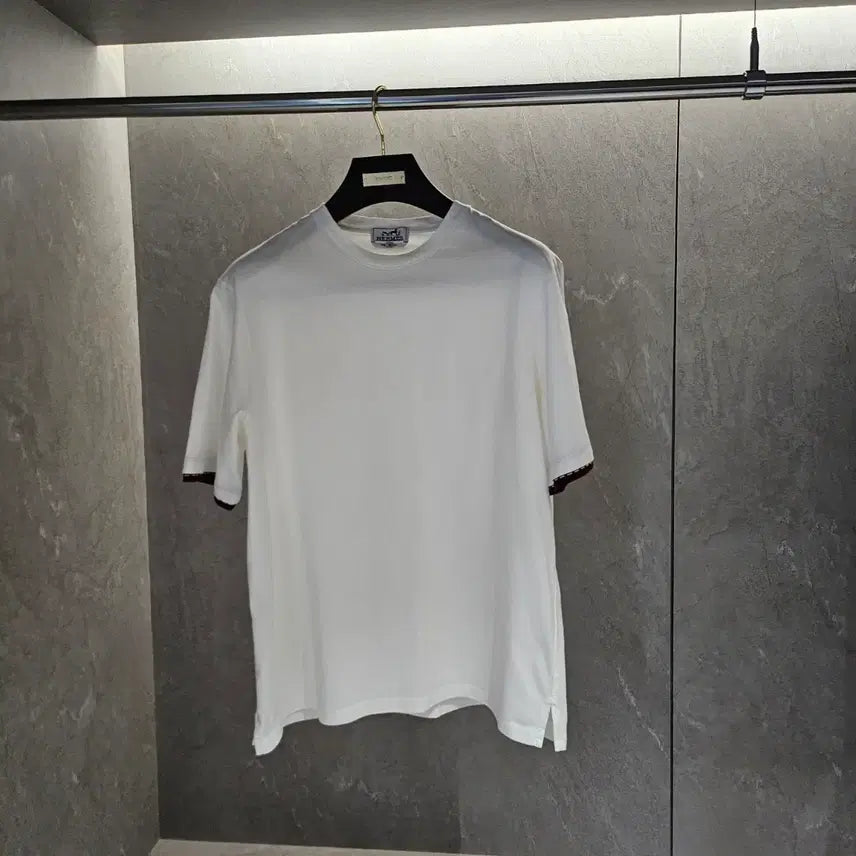 [BUNJANG] Hermes Sellier White Short Sleeve T-Shirt / 에르메스 셀리에 화이트 반팔티셔츠