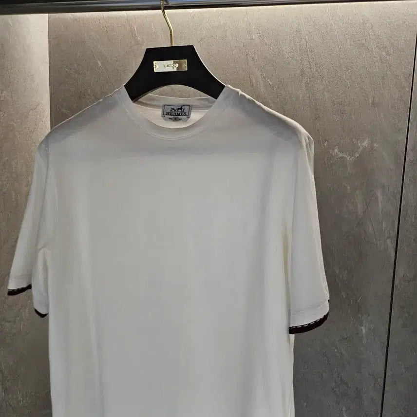 [BUNJANG] Hermes Sellier White Short Sleeve T-Shirt / 에르메스 셀리에 화이트 반팔티셔츠