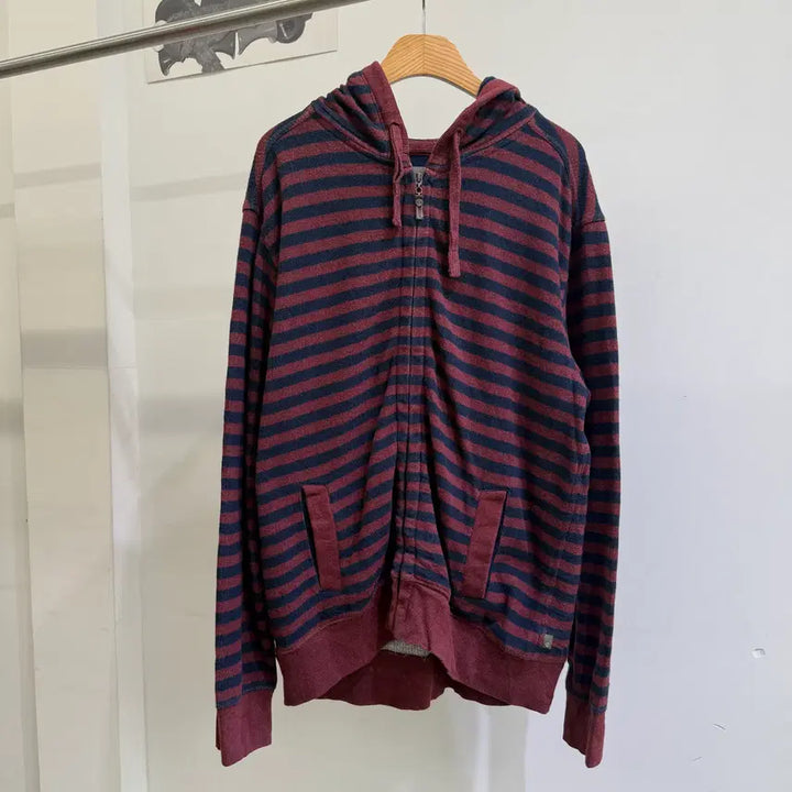 [BUNJANG] Timberland Striped Hooded Zip-Up Jacket / TIMBERLAND 스트라이프 후드 집업