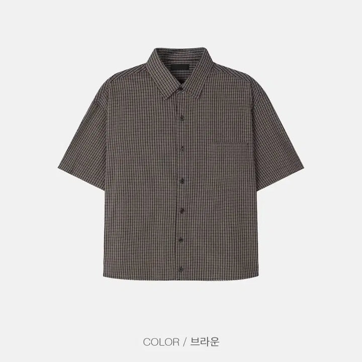 [BUNJANG] Century Crop Check Short Sleeve Shirt / 센츄리 크롭 체크 반팔 서츠