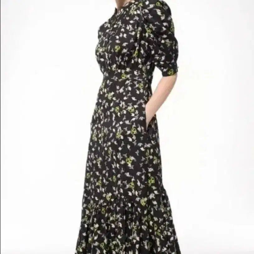 [BUNJANG] TIME Flower Pattern Long Dress / 타임 플라워 패턴 롱 원피스 가슴둘레 88