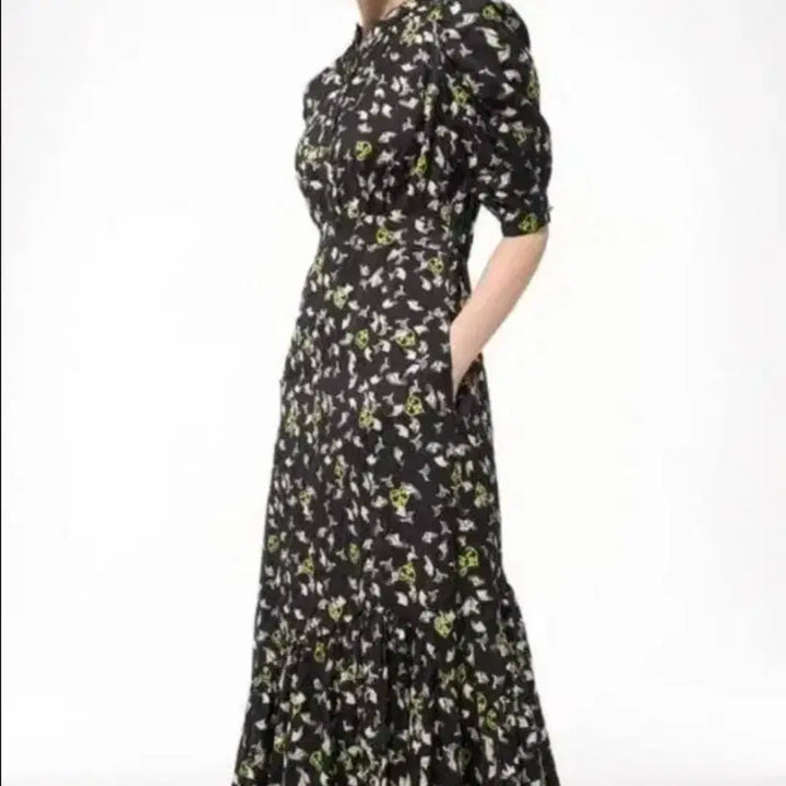 [BUNJANG] TIME Flower Pattern Long Dress / 타임 플라워 패턴 롱 원피스 가슴둘레 88