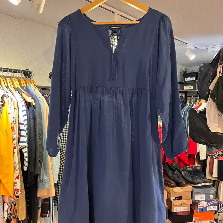 [BUNJANG] Club Monaco Rayon Ribbon Dress / 클럽모나코 레이온 리본 원피스