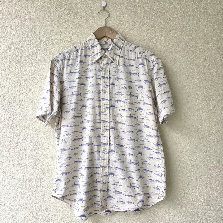 [BUNJANG] Blanc Grayci Fishing Pattern Seersucker Shirt / 블랑그레이시 피싱패턴 셔츠