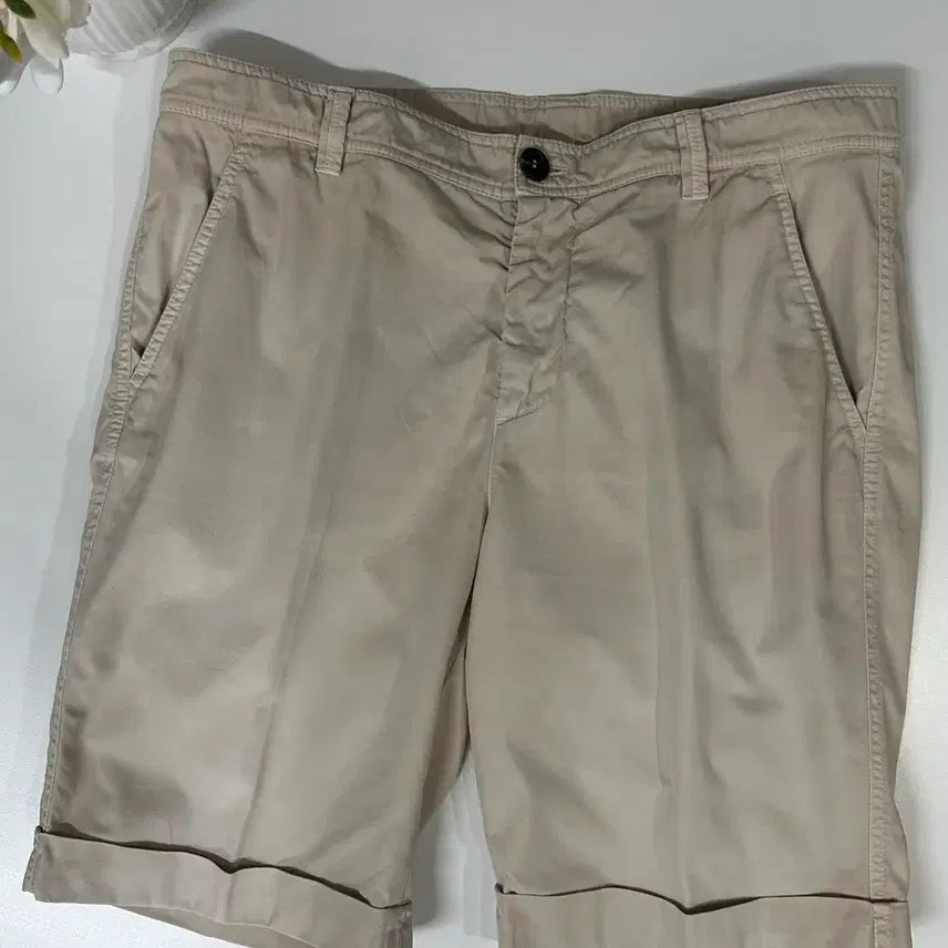 [BUNJANG] Brunello Cucinelli Beige Cotton Shorts 52 / 브루넬로 쿠치넬리 베이지 코튼 팬츠 반바지 쇼츠 52