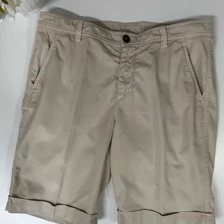 [BUNJANG] Brunello Cucinelli Beige Cotton Shorts 52 / 브루넬로 쿠치넬리 베이지 코튼 팬츠 반바지 쇼츠 52