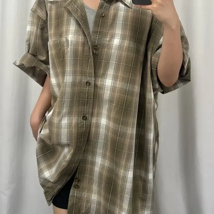 [BUNJANG] Carhartt Plaid Short Sleeve Shirt / 칼하트 체크 반팔 셔츠