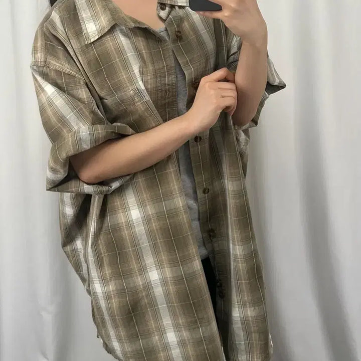 [BUNJANG] Carhartt Plaid Short Sleeve Shirt / 칼하트 체크 반팔 셔츠
