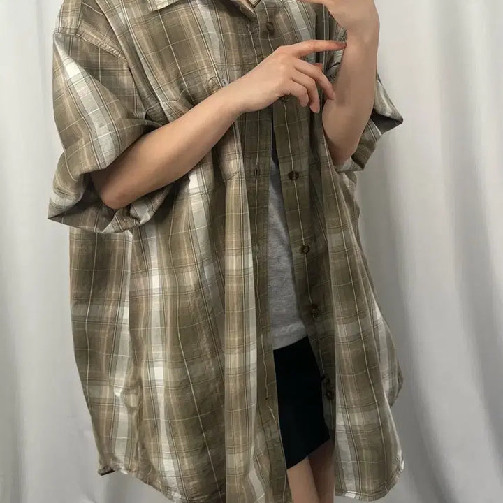 [BUNJANG] Carhartt Plaid Short Sleeve Shirt / 칼하트 체크 반팔 셔츠