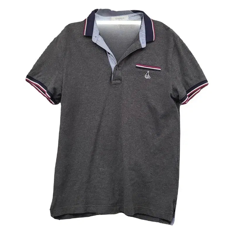 [BUNJANG] Beanpole Grey Logo Short-Sleeve Polo Shirt (Size 95) / 빈폴 그레이 로고 반팔 카라티 95