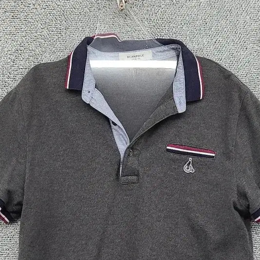 [BUNJANG] Beanpole Grey Logo Short-Sleeve Polo Shirt (Size 95) / 빈폴 그레이 로고 반팔 카라티 95