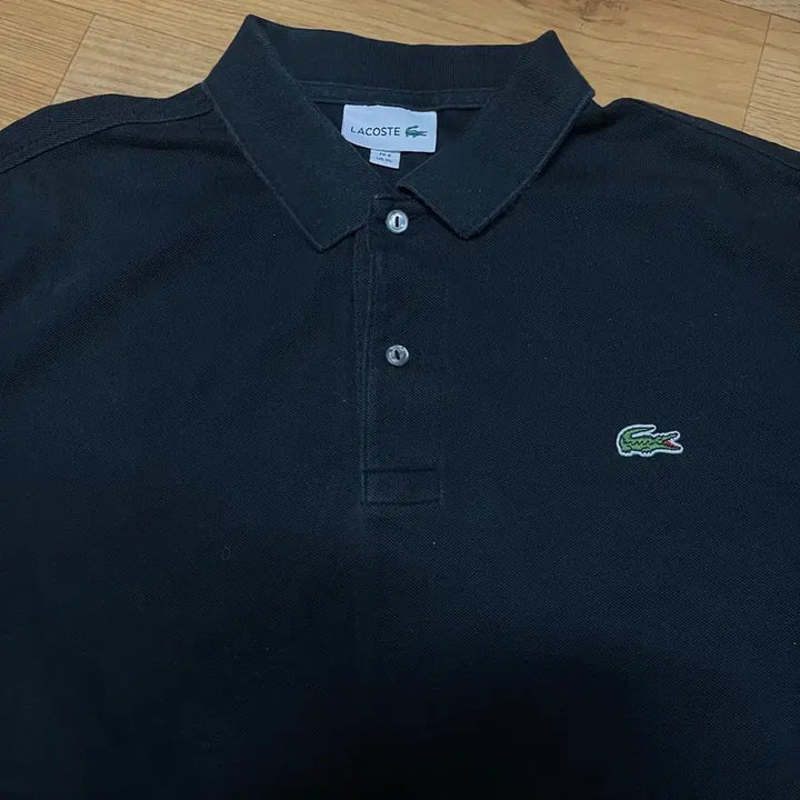 [BUNJANG] Lacoste French Regular Fit Black T-Shirt Size 110 (6) / 라코스테 카라티 프렌치레귤러핏 블랙 110사이즈(6사이즈)