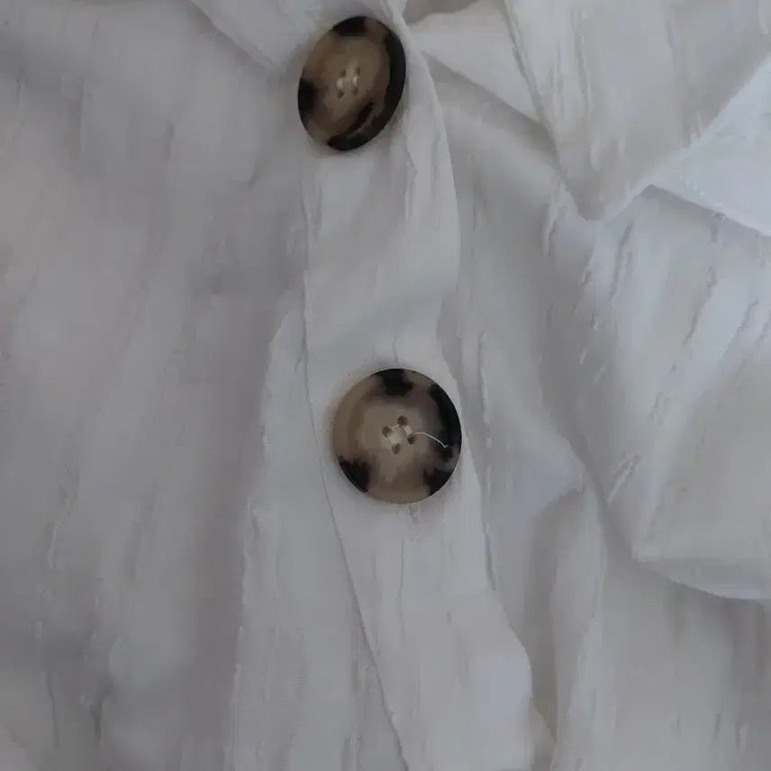 [BUNJANG] Zara Asymmetrical White Summer Dress / 자라 비대칭 사선단추 화이트 여름원피스