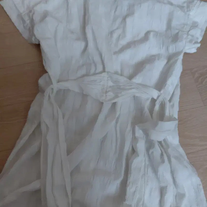 [BUNJANG] Zara Asymmetrical White Summer Dress / 자라 비대칭 사선단추 화이트 여름원피스