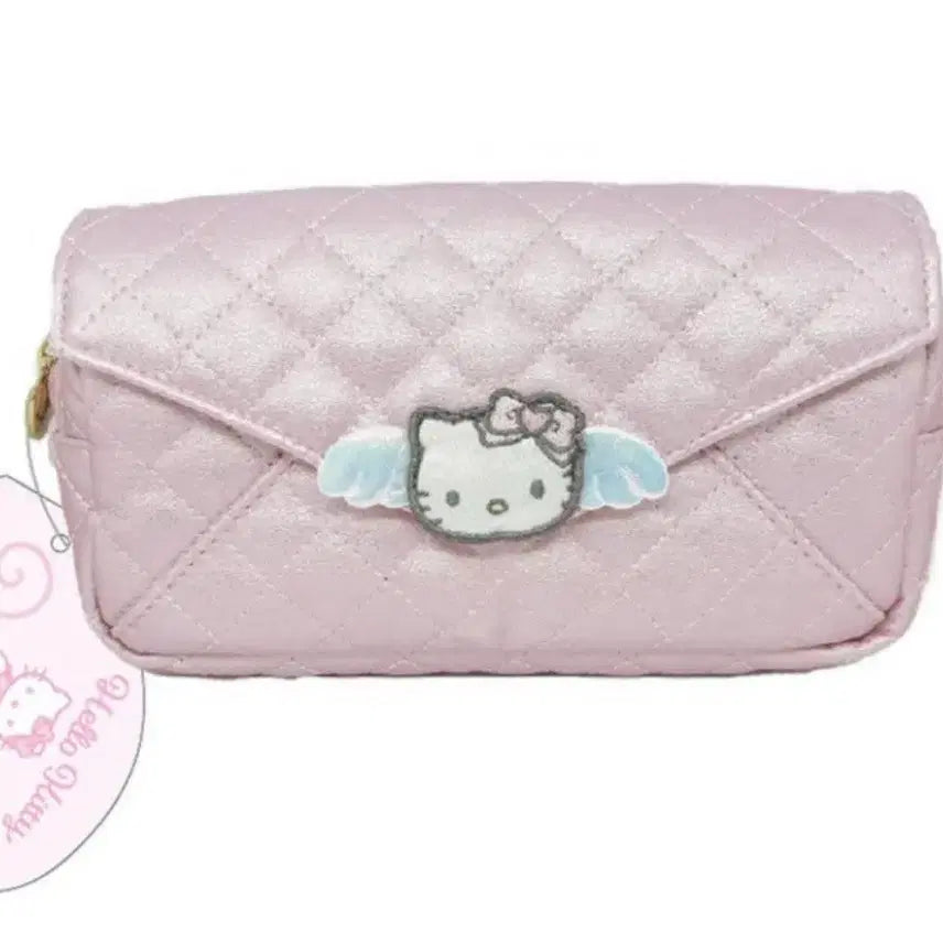 [BUNJANG] Sanrio Hello Kitty Angel Pouch Quilting Pink (Sealed) / 산리오 헬로키티 엔젤 파우치 정품 퀼팅 핑크 미개봉