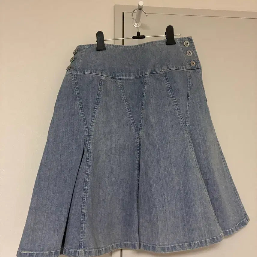 [BUNJANG] Maru Vintage Light Wash Denim Midi Skirt / 마루빈티지 연청데님 스커트