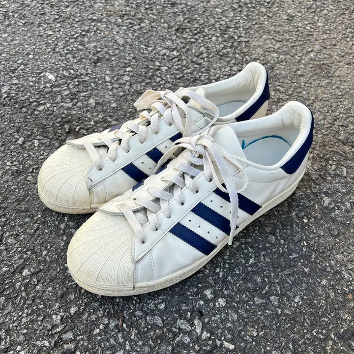 [BUNJANG] Adidas Superstar White/Navy Sneakers / [290] 아디다스 슈퍼스타 흰남 화이트네이비