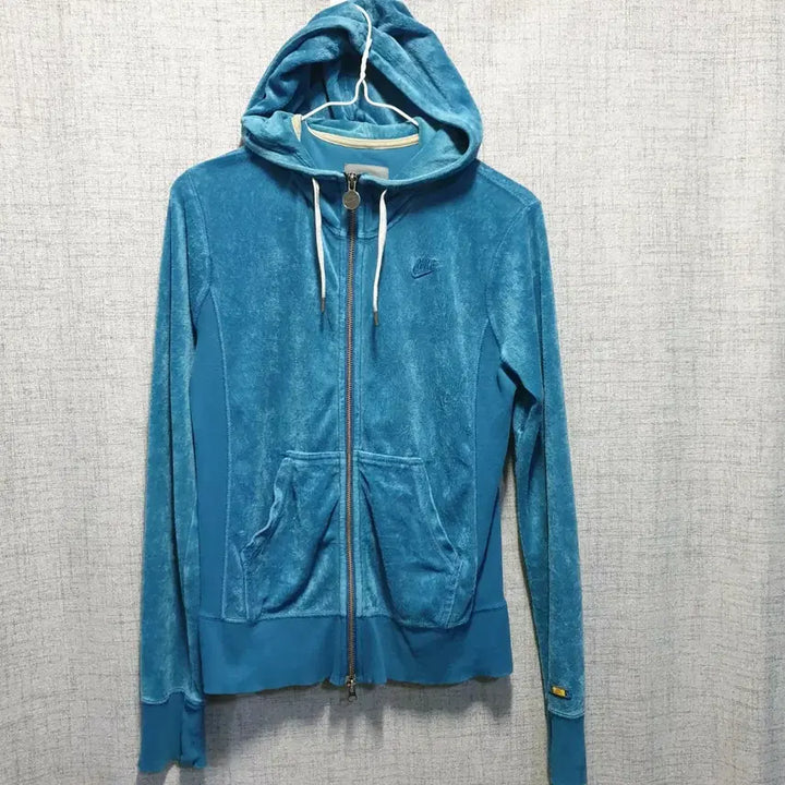 [BUNJANG] Nike Velour Zip-Up Hoodie Blue S / 나이키 벨루어 후드집업 블루 s