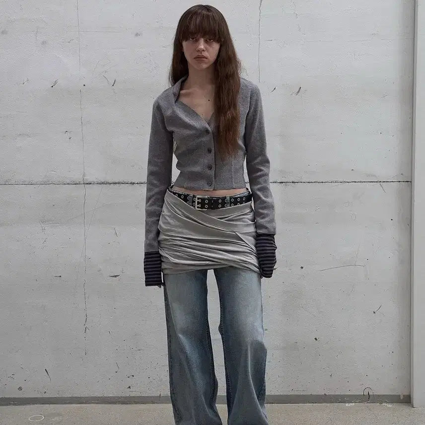 [BUNJANG] LCDC Twist Mini Volume Skirt Grey / lcdc 트위스트 미니 볼륨 스커트 그레이