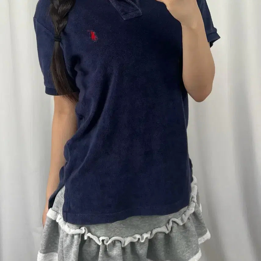 [BUNJANG] Polo Navy Terry Short Sleeve Polo Shirt / 폴로 네이비 테리 반팔 카라티