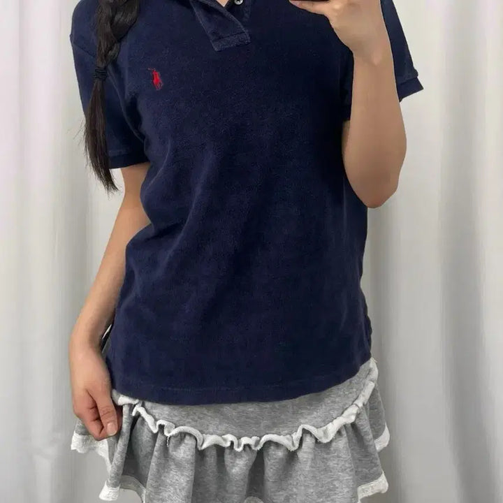 [BUNJANG] Polo Navy Terry Short Sleeve Polo Shirt / 폴로 네이비 테리 반팔 카라티
