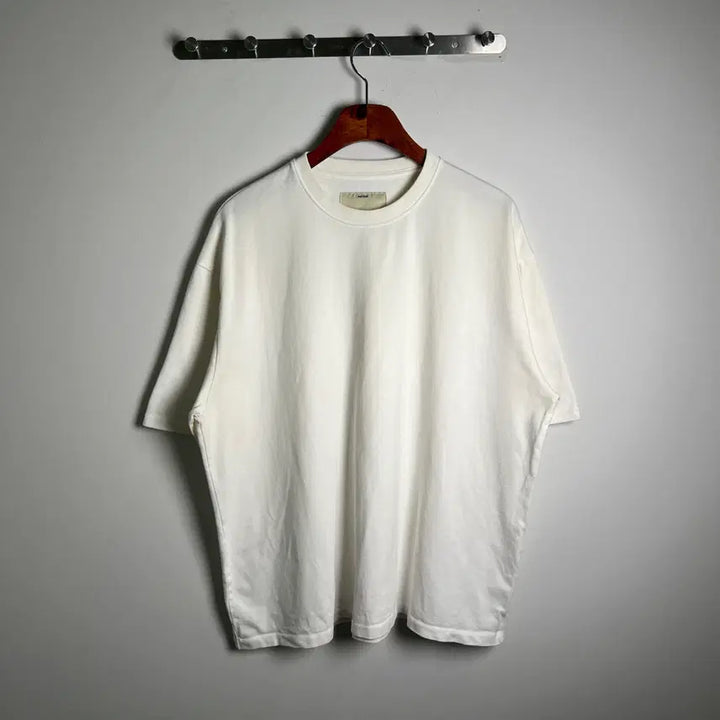 [BUNJANG] Pottery White Oversized Plain Short-Sleeve T-Shirt / 포터리 화이트 오버핏 무지 반팔 티셔츠