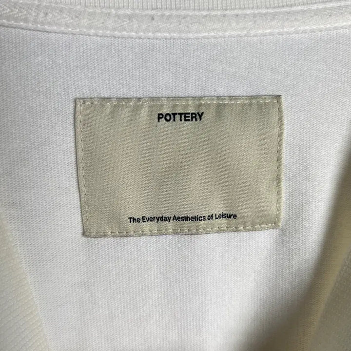 [BUNJANG] Pottery White Oversized Plain Short-Sleeve T-Shirt / 포터리 화이트 오버핏 무지 반팔 티셔츠