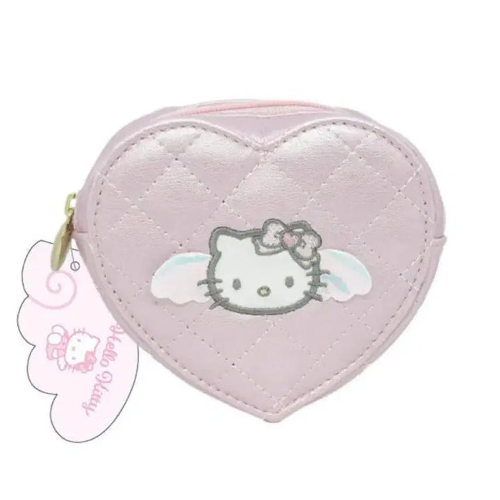 [BUNJANG] Sanrio Hello Kitty Angel Pouch Quilting Pink / 산리오 헬로키티 엔젤 파우치 정품 퀼팅 핑크 미개봉 하트