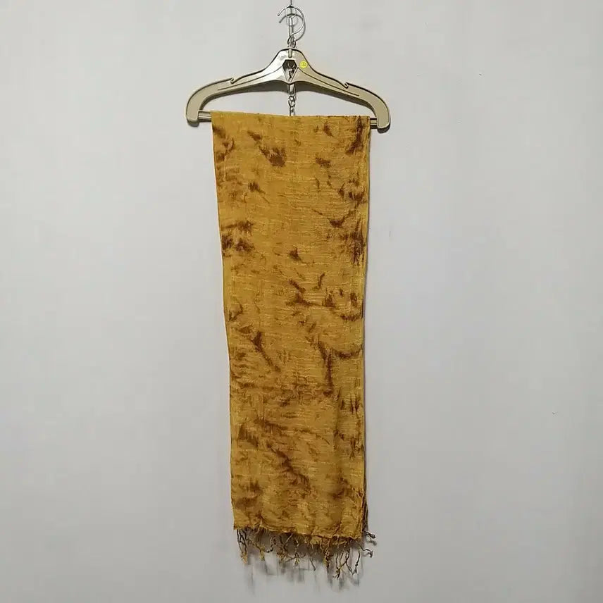 [BUNJANG] Mustard and Brown Patterned Ramie Scarf / 다144 모시스카프