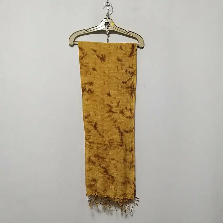 [BUNJANG] Mustard and Brown Patterned Ramie Scarf / 다144 모시스카프