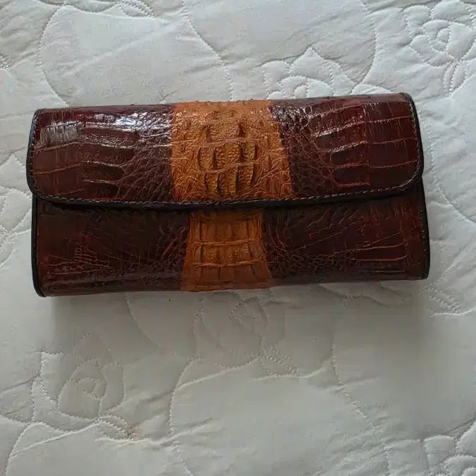 [BUNJANG] Genuine Crocodile Leather Long Wallet for Women / 악어지갑 찐가죽