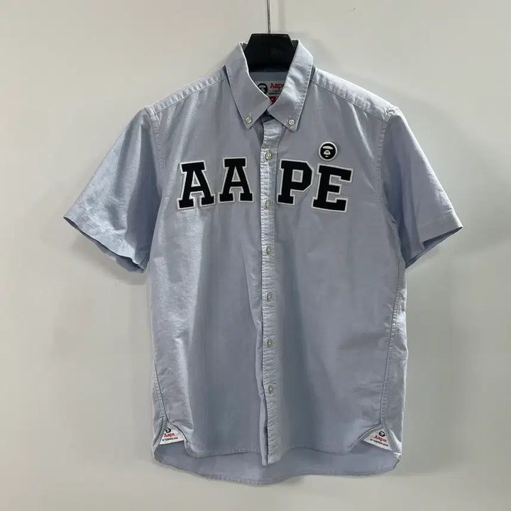 [BUNJANG] A Bathing Ape Spelled Out Oxford Short Sleeve Shirt / 에이프 스펠아웃 옥스포드 반팔 셔츠 (on.1004)
