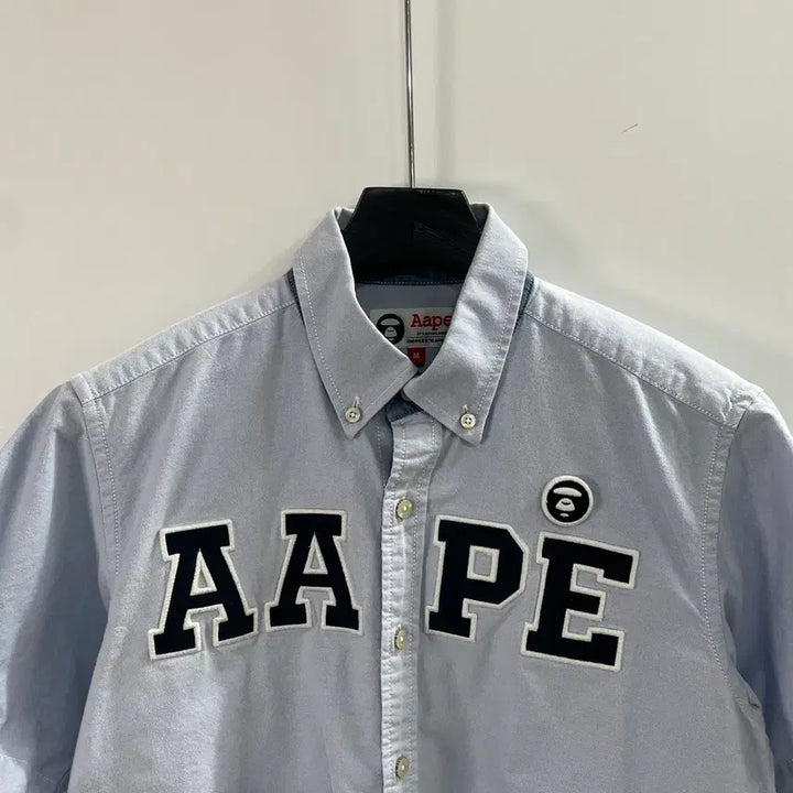 [BUNJANG] A Bathing Ape Spelled Out Oxford Short Sleeve Shirt / 에이프 스펠아웃 옥스포드 반팔 셔츠 (on.1004)
