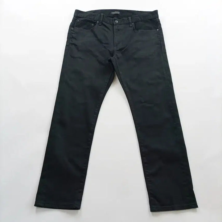 [BUNJANG] Uniqlo Black Denim Straight Fit Casual Pants Size 36 / 유니클로 청바지 사이즈36 흑청 캐주얼 일자 남자 데님팬츠 B0970