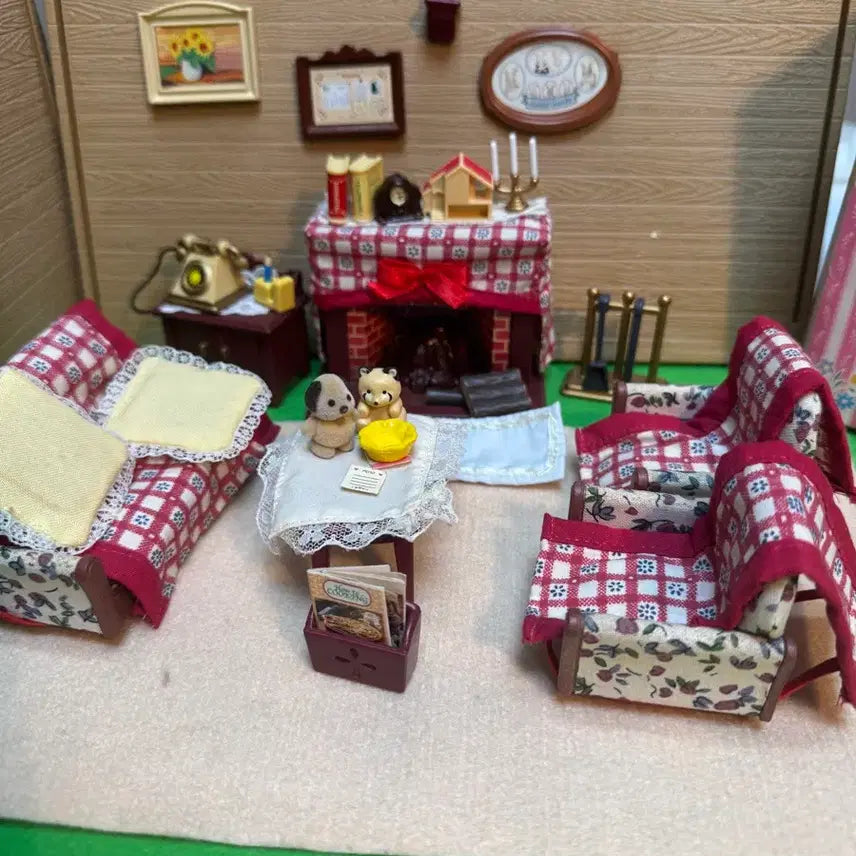 [BUNJANG] Sylvanian Families Old Sunny Living Room Set / 실바니안 올드 양지바른 거실세트