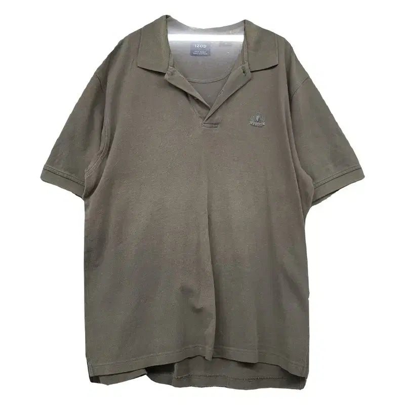[BUNJANG] IZOD Brown Logo Cotton 100% Short Sleeve Polo Shirt - Size M / 아이조드 브라운 로고 반팔 카라티 M