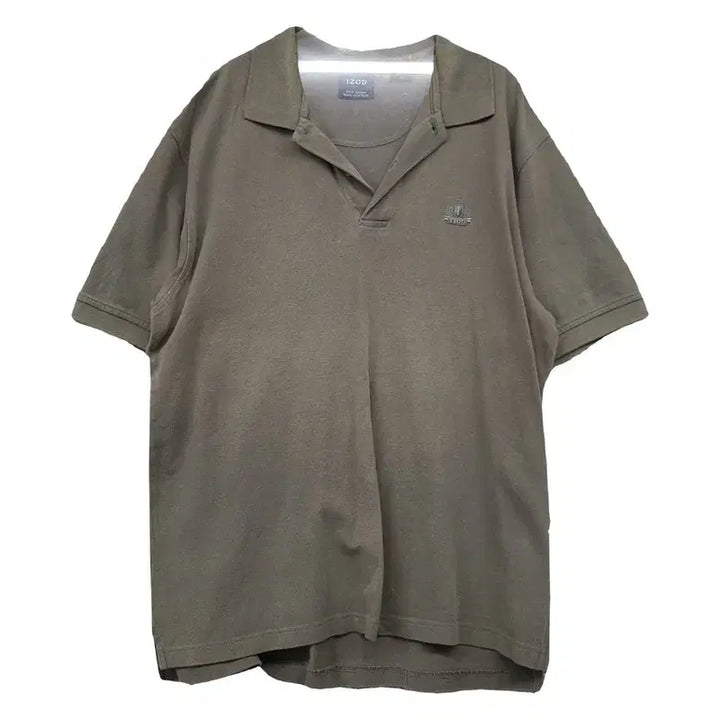 [BUNJANG] IZOD Brown Logo Cotton 100% Short Sleeve Polo Shirt - Size M / 아이조드 브라운 로고 반팔 카라티 M
