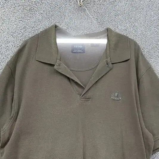 [BUNJANG] IZOD Brown Logo Cotton 100% Short Sleeve Polo Shirt - Size M / 아이조드 브라운 로고 반팔 카라티 M
