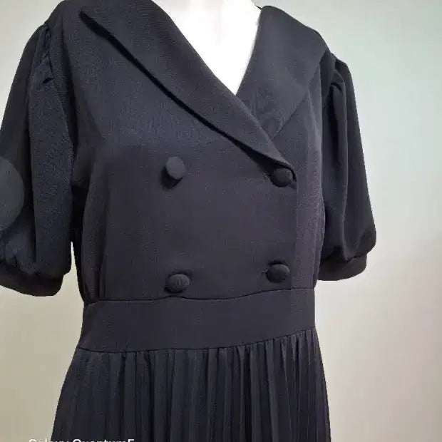 [BUNJANG] Black Pleated Long Dress / 블랙 플리츠 롱 원피스