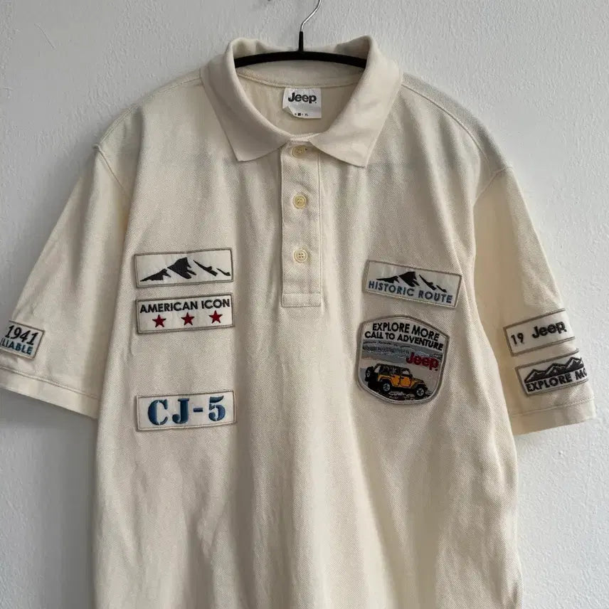 [BUNJANG] Jeep Patch Short Sleeve Polo Shirt / [M] Jeep 패치 반팔 카라티