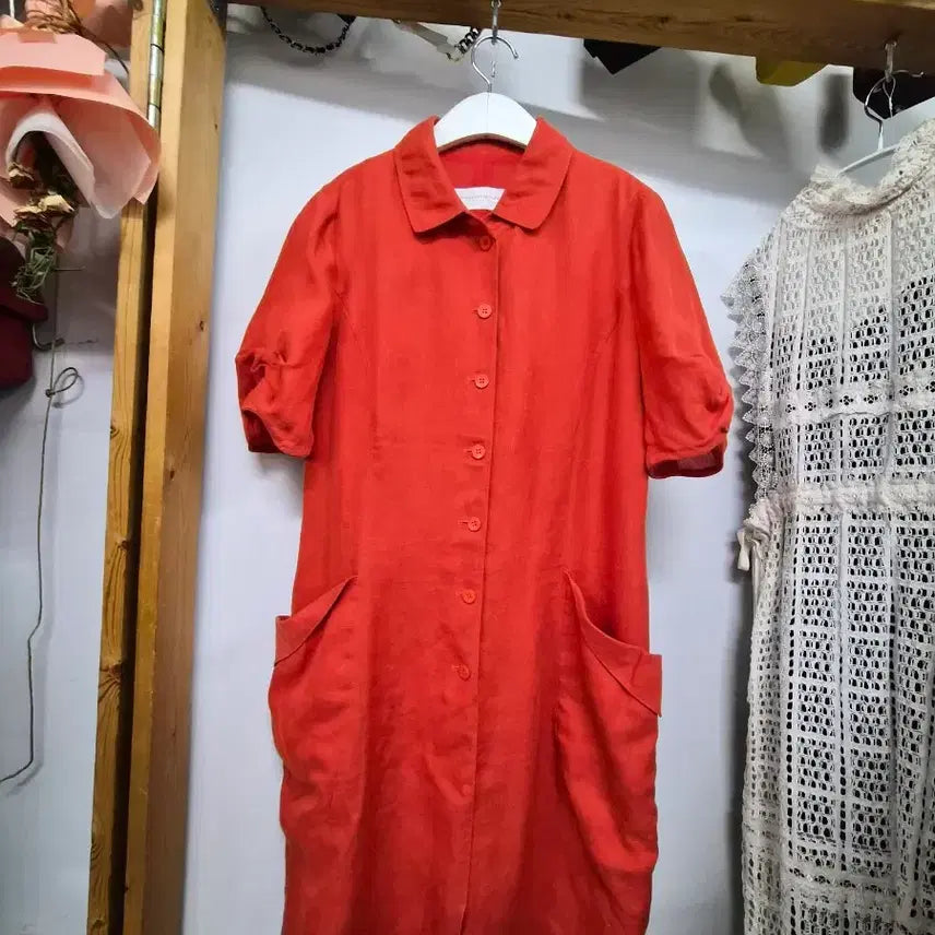 [BUNJANG] Printemps Kim Hee-ae Linen Rayon Dress / 쁘렝땅 김희애 린넨레이온 원피스