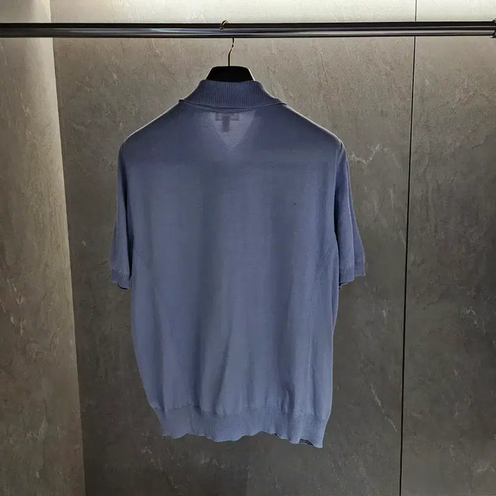 [BUNJANG] Brioni Perforated Suede Knit Collar PK T-Shirt / 브리오니 펀칭 스웨이드 니트 카라 PK 티셔츠