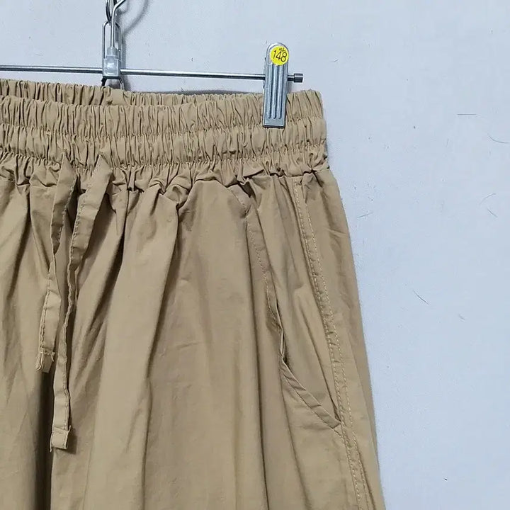 [BUNJANG] Khaki Wide Leg Cotton Pants / 다148 와이드바지