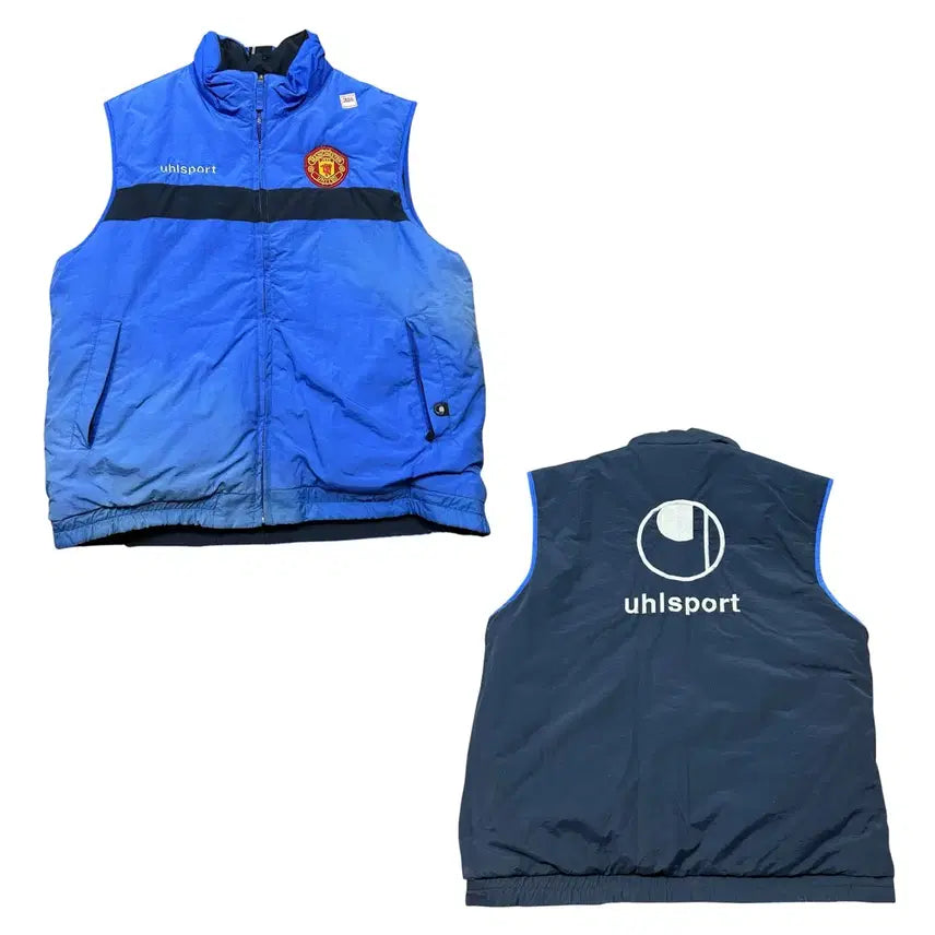 [BUNJANG] Umbro Manchester United Custom Reversible Football Vest Padded Jacket / (만원 빈티지) 울스포츠 맨유 커스텀 리버시블 축구 베스트 조끼 패딩