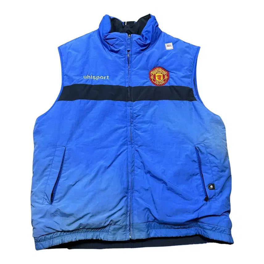 [BUNJANG] Umbro Manchester United Custom Reversible Football Vest Padded Jacket / (만원 빈티지) 울스포츠 맨유 커스텀 리버시블 축구 베스트 조끼 패딩