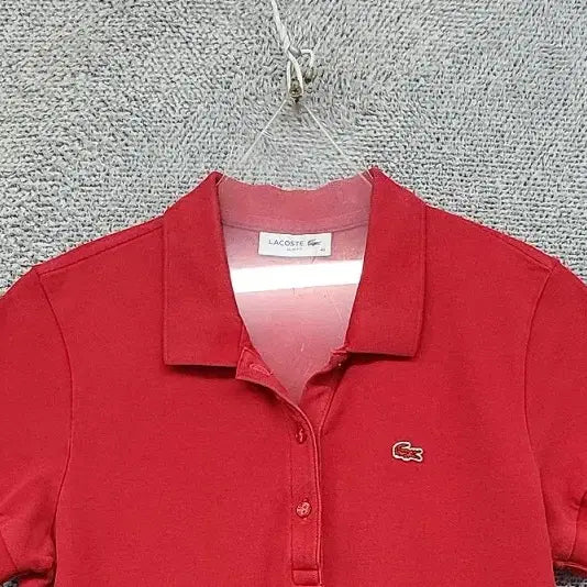 [SOLD OUT] 라코스테 레드 로고 반팔 카라 원피스 105