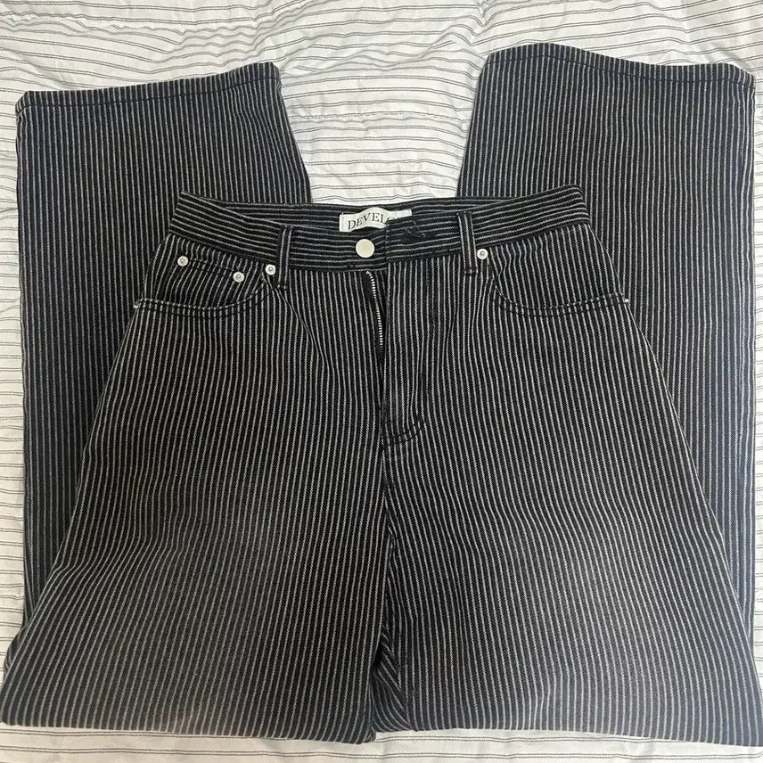 [SOLD OUT] 릿킴 스트라이프 블랙 진